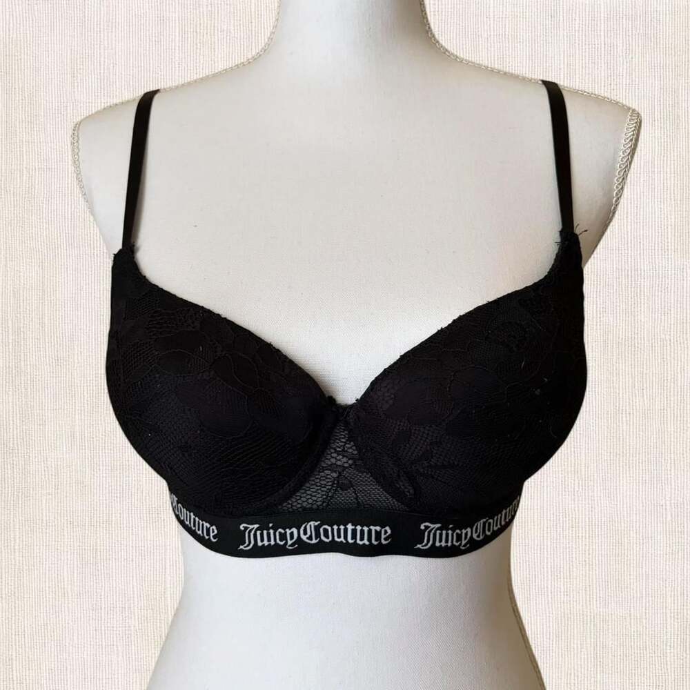 Juicy Couture Black Lace Mega Push Up Bra
